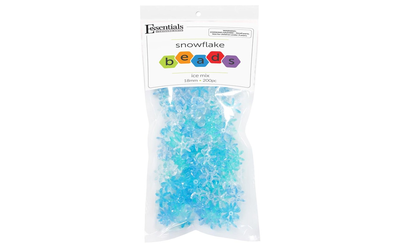 Essentials By Leisure Arts Arts Snowflake Bead 18mm Ice Mix 200pc